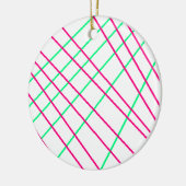 Roze groene lijnen, Kinder kunst, geometrische sch Keramisch Ornament (Links)