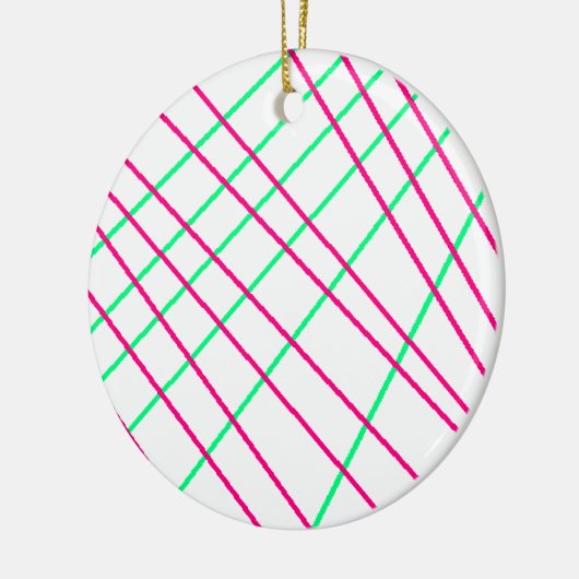 Roze groene lijnen, Kinder kunst, geometrische sch Keramisch Ornament (Links)