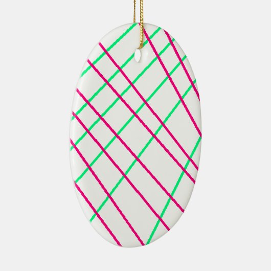 Roze groene lijnen, Kinder kunst, geometrische sch Keramisch Ornament (Rechts)