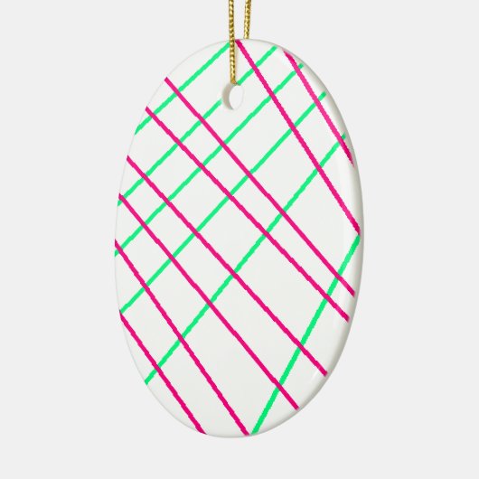 Roze groene lijnen, Kinder kunst, geometrische sch Keramisch Ornament (Links)