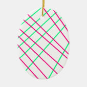 Roze groene lijnen, Kinder kunst, geometrische sch Keramisch Ornament (Voorkant)