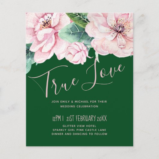  roze groene loftrompet van Floral (Voorkant)