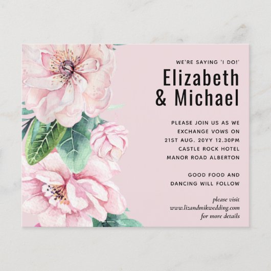  roze groene loftrompet van Floral (Voorkant)