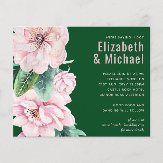  roze groene loftrompet van Floral (Voorkant)