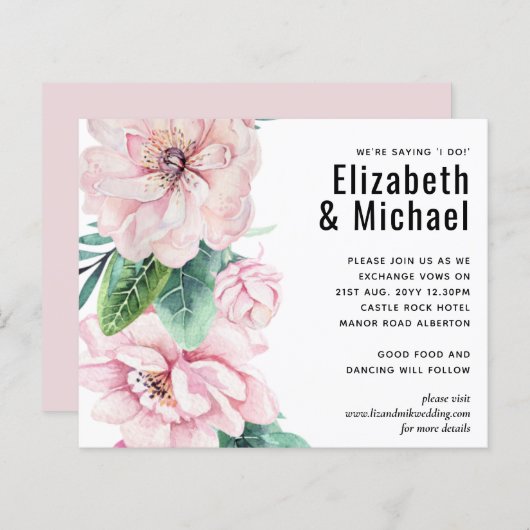  roze groene loftrompet van Floral (Voorkant / Achterkant)