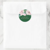  roze groene loftrompet van Floral Ronde Sticker (Tas)