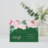 roze groene loftrompet van Floral Uitnodiging Briefkaart (Staand voorkant)