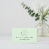 Roze Groene Logo QR Code Visitekaartje (Staand voorkant)