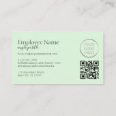 Roze Groene Logo QR Code Visitekaartje (Achterkant)