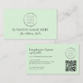 Roze Groene Logo QR Code Visitekaartje (Voorkant / Achterkant)
