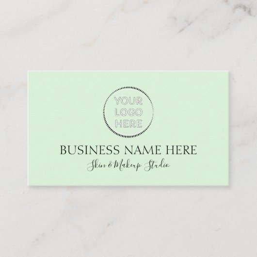 Roze Groene Logo QR Code Visitekaartje (Voorkant)