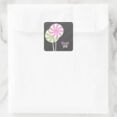 Roze & Groene Lollipop Dank u Stickers (Tas)