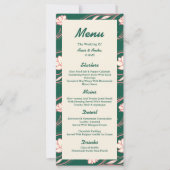 Roze Groene Lotus Lantaarns Indiase bruiloft Menu (Voorkant)