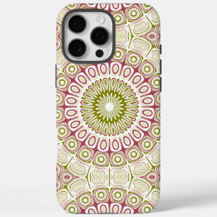 Roze & Groene Mandala Kaleidoscoop Medaillon Bloem iPhone 16 Pro Max Hoesje