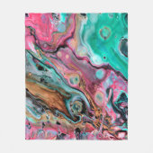 Roze & Groene marmer Fleece Deken (Voorkant)