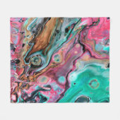 Roze & Groene marmer Fleece Deken (Voorkant (Horizontaal))