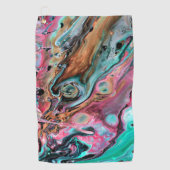 Roze & groene marmer  golfhanddoek (Voorkant)