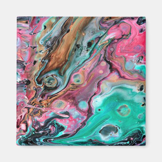 Roze & Groene marmer Magneet (Voorkant)