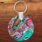 Roze & Groene marmer Sleutelhanger (Voorkant)