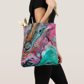 Roze & groene marmer tote bag (Dichtbij)