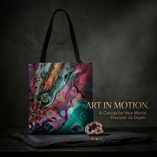 Roze & groene marmer tote bag