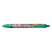 Roze & Groene marmer Zwarte Inkt Pen (Achterkant)