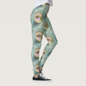 Roze Groene Matcha Love Tea Art Modern Stilleven B Leggings (Rechts)