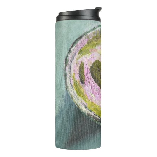 Roze Groene Matcha Love Tea Art Modern Stilleven B Thermosbeker (Gedraaid links)