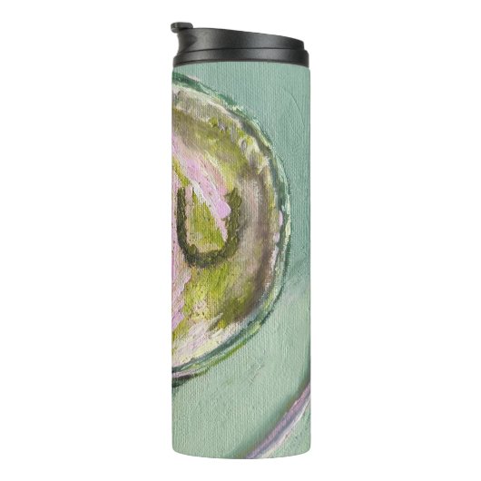 Roze Groene Matcha Love Tea Art Modern Stilleven B Thermosbeker (Geroteerd rechts)
