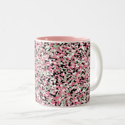 Roze & Groene Micro Camo Pattern Mok (Voorkant rechts)