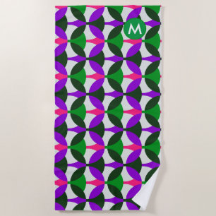 Roze Groene Mod Patroon Strandlaken