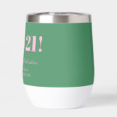 Roze Groene Moderne 21e Verjaardag Custom (Achterkant)