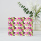  roze groene multiculturele patchwork Quilt Design Briefkaart (Staand voorkant)