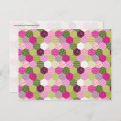  roze groene multiculturele patchwork Quilt Design Briefkaart (Voorkant / Achterkant)