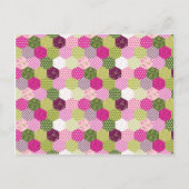 roze groene multiculturele patchwork Quilt Design Briefkaart (Voorkant)