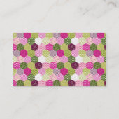 roze groene multiculturele patchwork Quilt Design Visitekaartje (Achterkant)