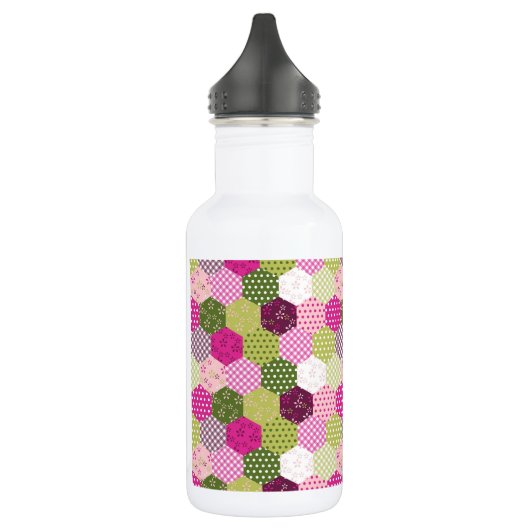 roze groene multiculturele patchwork Quilt Design Waterfles (Links)