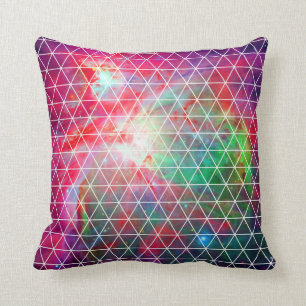 Roze groene Nebula Net Pattern Kussen