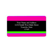 Roze/groene neonstrepen etiket (Voorkant)