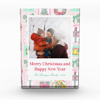 Roze & Groene Notenkraker Op Maat Gemaakte Kerstfo Fotoblokken