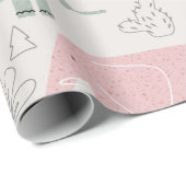 Roze groene olifanten Moderne Kinderen Cadeaupapier (Rol Hoek)