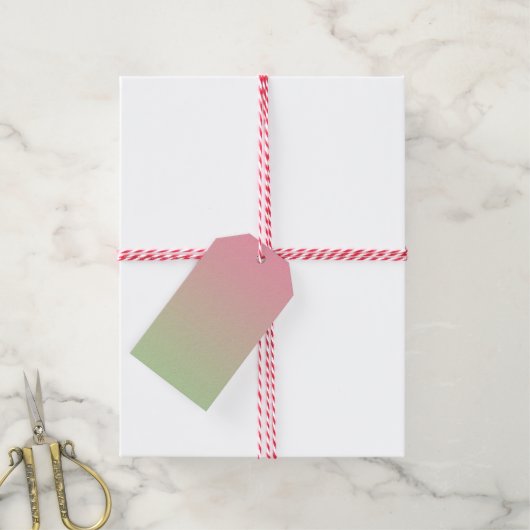 Roze & Groene Ombre Cadeaulabel (Met Touw)