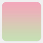 Roze & Groene Ombre Vierkante Sticker (Voorkant)
