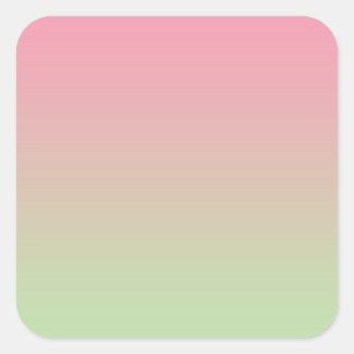 Roze & Groene Ombre Vierkante Sticker