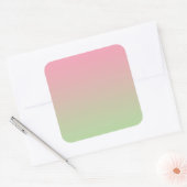 Roze & Groene Ombre Vierkante Sticker (Envelop)