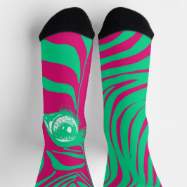 Roze Groene Ongematchte Zebra Soks Sokken