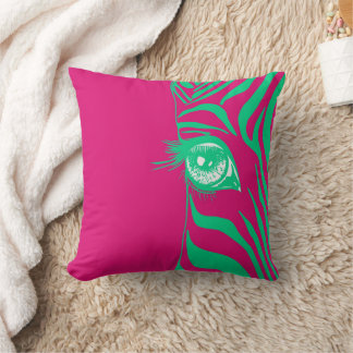 Roze Groene Ongematchte Zebra Worp Kussen