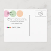 Roze, groene, Oranje cirkels Bewaar de datum Aankondigingskaart (Achterkant)