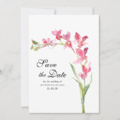 Roze groene orchidee bloem zomer Save the Date Kaart (Voorkant)
