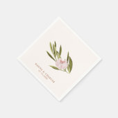 Roze groene orchidee Eucalyptus Weddenschap Papier Servet (Hoek)